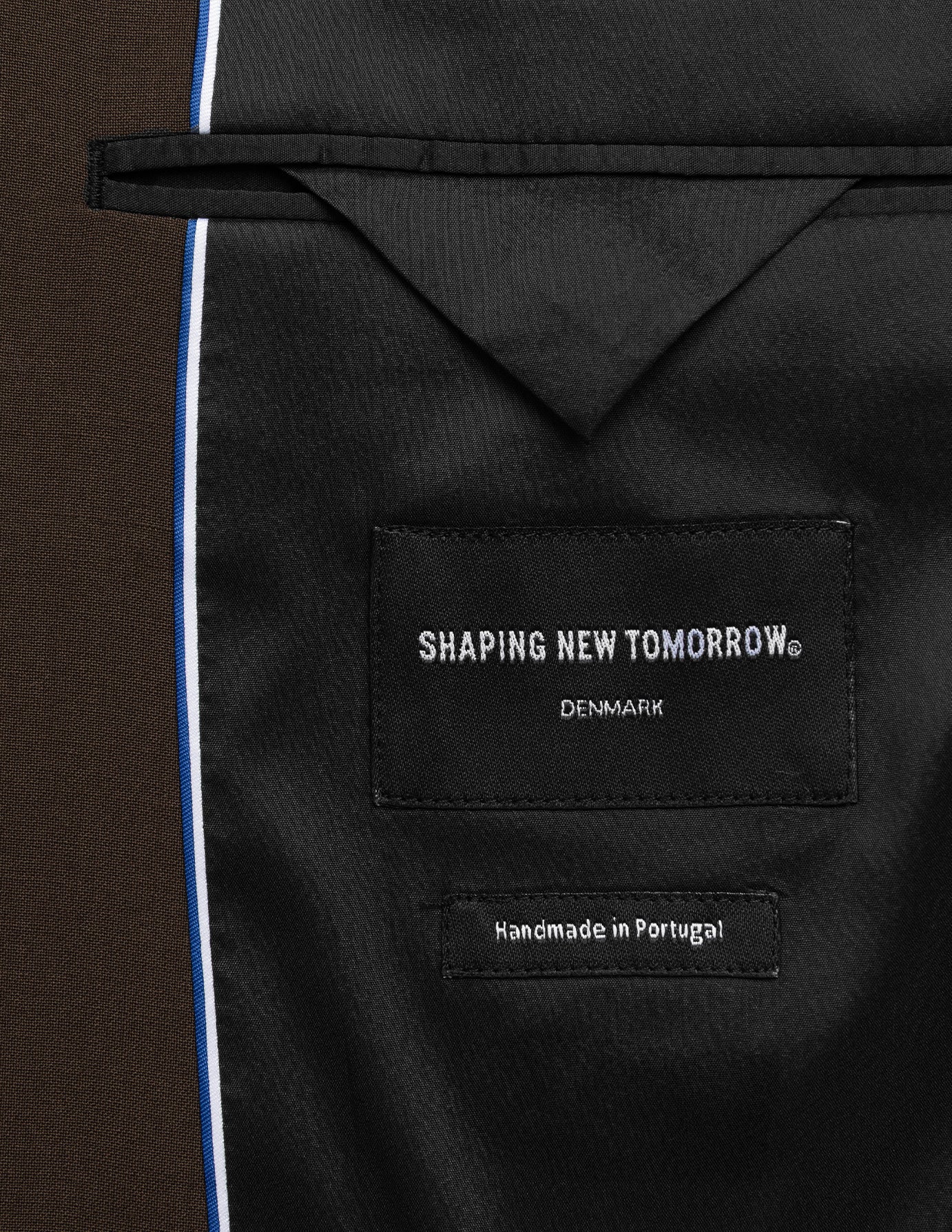 Tech Wool Blazer Dark Cocoa Brown Slim